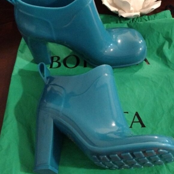 Bottega Veneta Blue Rain Booties - Picture 1 of 10